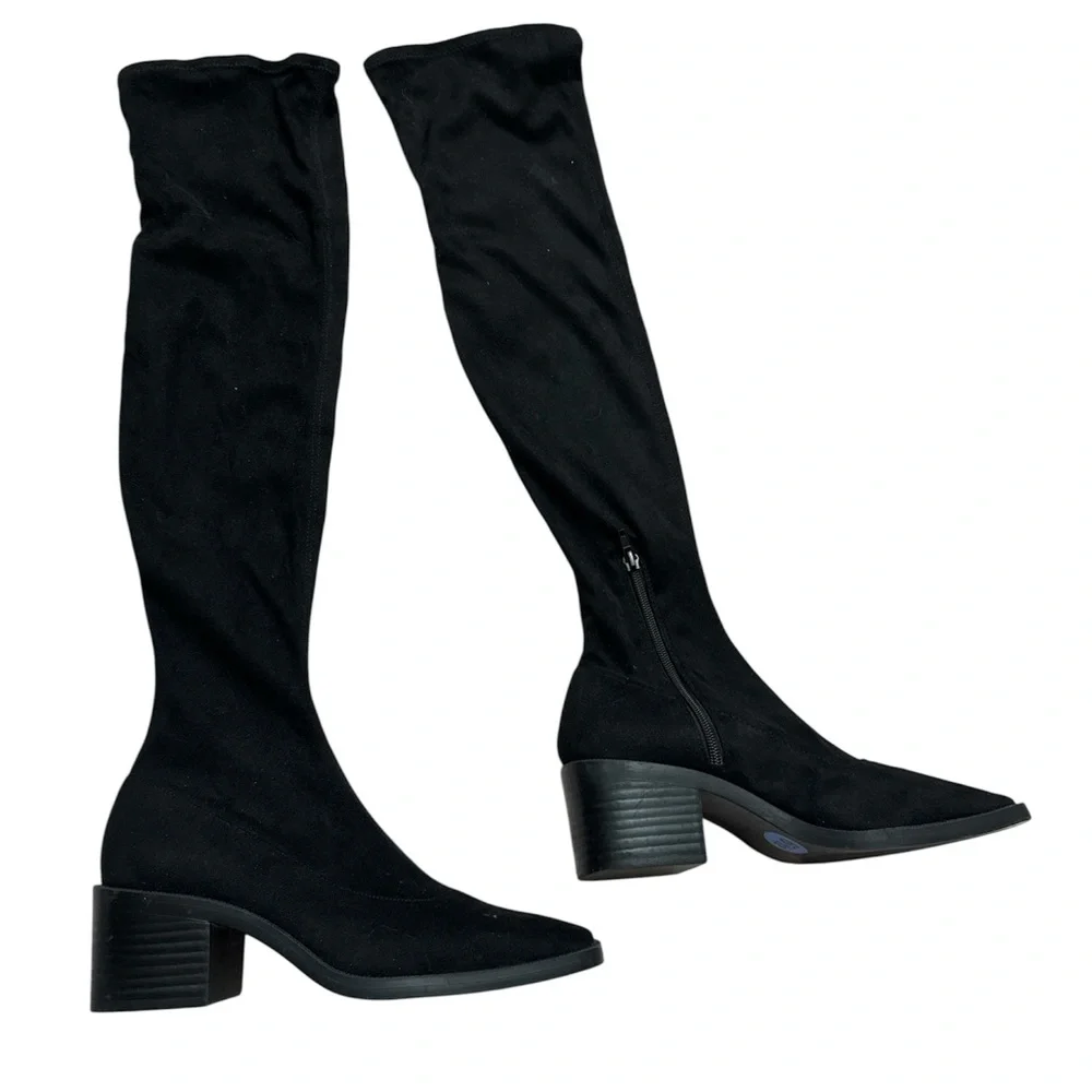 MNG Black Over the Knee Boots